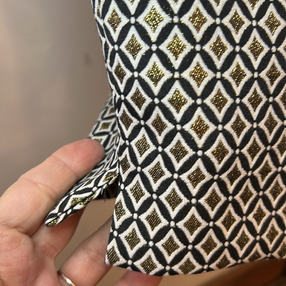 Talbots Geometric Patterned Gold Black Ankle Pant… - image 4